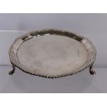 A Solid Silver Card Tray, London hallmark dated 1927, mm WEBS Ltd,  approx wt 190 gms.