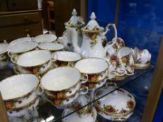 A Part Royal Albert 'Old Country Roses' Part Set, comprising tea pot, coffee pot, ten soup bowls,