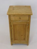 A Pine Bedside Cabinet, with single drawer and cupboard beneath. (AF)