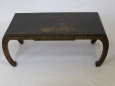An Antique Chinese Opium Stool, with hand painted Grecian key design, approx 90 x 45 cms