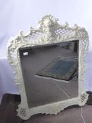 A Cream Carved Hall Mirror, approx 112 x 77 cms.