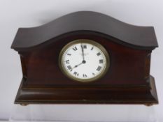 A Swiss Made Mahogany Cased Mantle Clock, Preston's Limited Bolton, S.F.R.A. movement, white