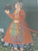 A Large Indian Oil on Canvas, depicting a Maharajah, approx 105 x 79 cms.