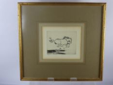 Edmund Blampied 1886 - 1966 (Jersey), Etching depicting a galloping horse, nr 3/35, framed and