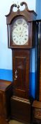 A 19th Century Scottish Mahogany Cased Grandfather Clock, the eight day clock signed Aitken