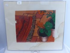 Trevor Allen, Limited Edition Print, entitled 'Geranium in a Flower Pot', nr 25/30, approx 78.5 x 67