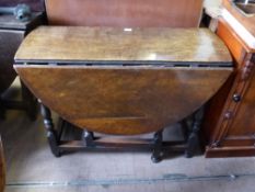 An Antique Oak Gate Leg Dining Table, approx 100 x 70 x 120 cms.