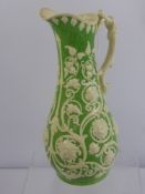 Bishop and Stonier Oriental Ivory Cylindrical Jug, with applied foliate design, approx 32 cms