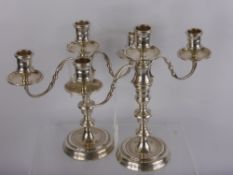 A Pair of Silver Split Candelabra, London hallmark, mm Da-mar Silverware, dated 1977, mm D.M.S.,