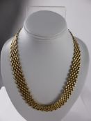 A Lady's Italian 585 Yellow Gold Necklace, Bracelet and Earrings, approx 69 gms.