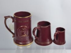 Five Graduated Whitbread Tankards by Prinknash Pottery. (5)