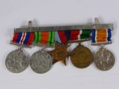 A Group of Five Medals to Levi J. Hitchcock, including Great War Medal, Mercantile Marine, Defence &