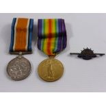 A Great War and Victory Medal, awarded to Pte. S.E. 11224 P.J. Henton A.V.C., together with an