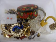 A Collection of Miscellaneous Costume Jewellery, including brooches, earrings, watches etc.