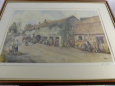 E.R. Sturgeon Limited Edition Print 253/850, depicting village life, signed in pencil lower right