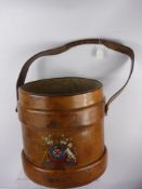 A Vintage Leather Fire Bucket, based on the English 18th Century design, with Coat of Arms.