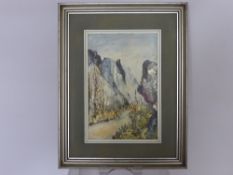 An Acrylic on Canvas, depicting a Mountain Pass, together with another work by the same hand