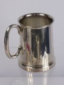 A Silver Glass Bottom Tankard,, Sheffield hallmark, dd 1964/65, mm W. Ltd, approx 522 gms.