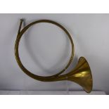 A Vintage French Hunting Horn (Trompe de chasse) together with a M. Hohner "The Super R
