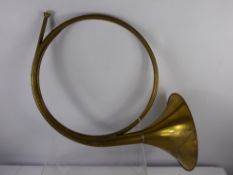 A Vintage French Hunting Horn (Trompe de chasse) together with a M. Hohner "The Super R