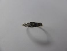 A Lady's 18 Ct Yellow Gold and Platinum Art Deco 5 Stone Diamond Ring, size N, approx wt 1.6 gms,