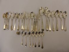 Quantity of Silver, including teaspoons, dessert spoons, fruit forks, two Georgian table spoons,