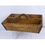 An Oak Hand Carved Garden Trug dd 1919.