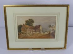 A 19th Century Watercolour, depicting a cottage, approx 28 x 18 cms, label to verso, framed and