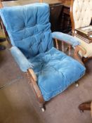 An English Regency Period Satin Birch Reclining Arm Chair.