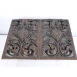 Two Antique Carved Oak Panels.