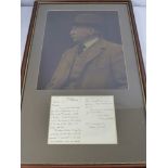 Thomas Hardy Framed and Glazed Compilation, including a photograph of Mr Thomas Hardy together