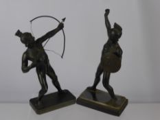 Two Spelter Figure depicting classical figures, approx 30 cm