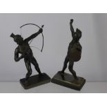 Two Spelter Figure depicting classical figures, approx 30 cm