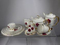 A Royal Stafford "Roses to Remember" Porcelain Dinner Service, comprising two coffee pots, tea