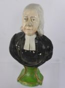 A Staffordshire Flat Back Figure, depicting Wesley at the Pulpit, approx 29 x 14 cms, together