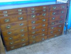 A Victorian Oak and Mahogany Collector's / Apothecary Chest, the chest having graduated drawers