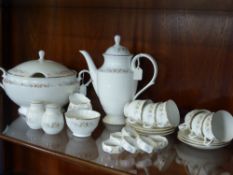 A Staffordshire Mayfair Dinner Service, comprising six dinner plates, six soup plates (one chipped