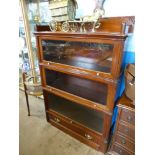 A Globe-Wernicke Library Glaze Fronted Book Case, with decorative beaded gallery, single drawer