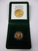 A 1980 Solid Gold Proof Half Sovereign, in original box with certificate.