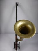 A Circa 1900 Stroviols registered concert model single string musical instrument complete with horn,