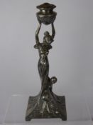 An Art Nouveau Style Pewter Figure of a Lady, approx 37 cms.