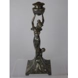 An Art Nouveau Style Pewter Figure of a Lady, approx 37 cms.