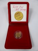 A 1980 Solid Gold Proof Full Sovereign, in original box with certificate.