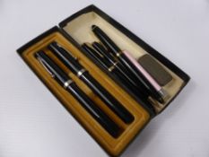 A Collection of Vintage Pens, including Parker, Duofold ink and propelling pencil, Sheaffer ink