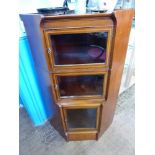 An Edwardian Mahogany Glaze Fronted Corner Cabinet, each cupboard with decorative inlay, approx 82 x