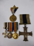 A WW1 Military Cross together with a miniature M.C., War & Victory medals to Captain Richard Lowe,