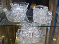 Three Cut Glass Fruit Bowls, of various designs.