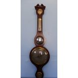 A Mahogany Cased Wall Mounted Banjo Barometer, approx 97 cms.