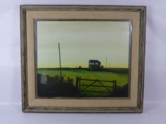 Laurence Roche, an oil on board entitled "Embankment Twilight", signed lower left, dd 1981, approx