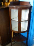 An Edwardian Inlaid Glazed Fronted Display Cabinet, on swept feet with shelf beneath, approx 129 x